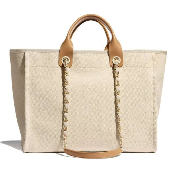 シャネル ドーヴィール コピー 争奪戦ロゴが目立って可愛い DEAUVILLE ロゴトートバッグ トート L